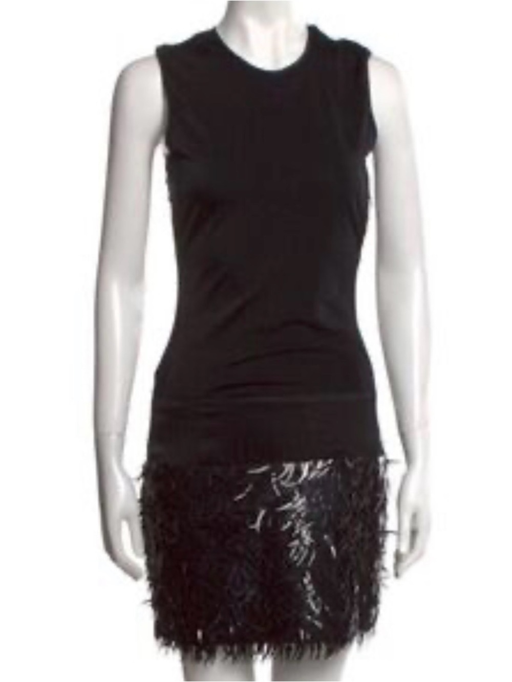 Y2K Foley Carrina Black Feather Dress M